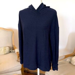 Lulu Lemon dark blue hooded pullover, size 8